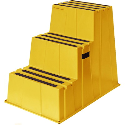 Sikkerhedstrin trappe Twin 3 trin plast 6800-3 gul