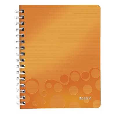 Notesbog Leitz WOW PP A5 lin m/hul 80g 80 blade orange