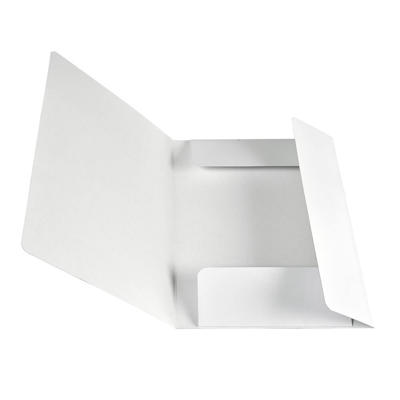 Mappe Q-Line A4 m/elastik karton m/3 klapper hvid