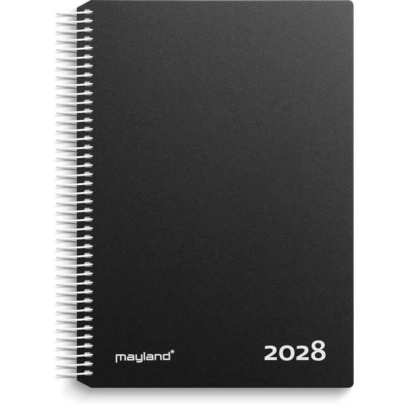 Timekalender 2028 Mayland sort PP-plast