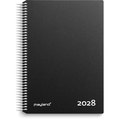 Timekalender 2028 Mayland sort PP-plast