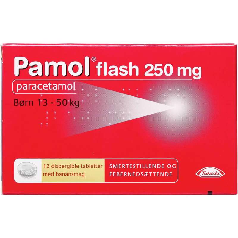 Håndkøbsmedicin Pamol Flash 250mg /12 stk.