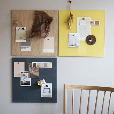 Glastavle Naga magnetisk 450x450mm gul