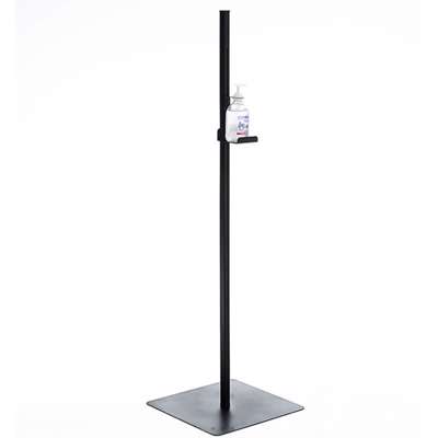 Stander PJ t/desinfektion m/hylde og skilt 126cm sort
