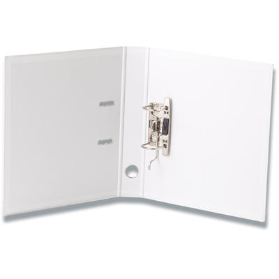 Brevordner Q-Line hvid A4 metalskinne 50mm ryg