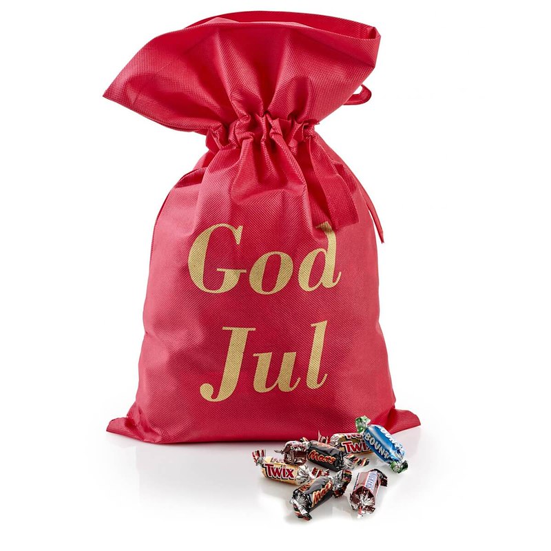 Julegave 2025 Rød Stofpose Miniaturemix