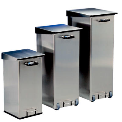 Affaldsspand rustfri stål 70L m/låg u/indsats