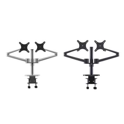 Monitorarm Titan justerbar 360gr dual, alu