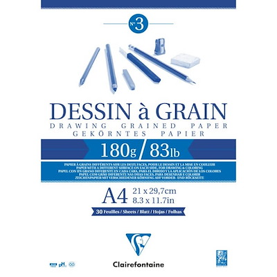 Tegneblok Clairefontaine A4 180g 30 ark