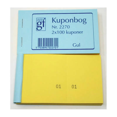 Kuponbog 2270 130x70 mm gul