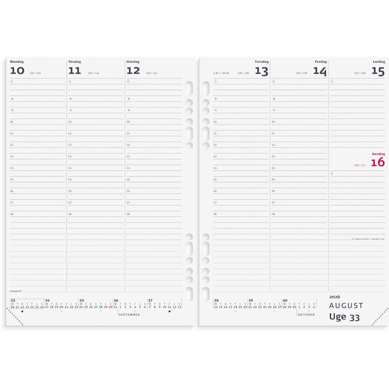 System A5 ugekalender højformat REFILL 2026
