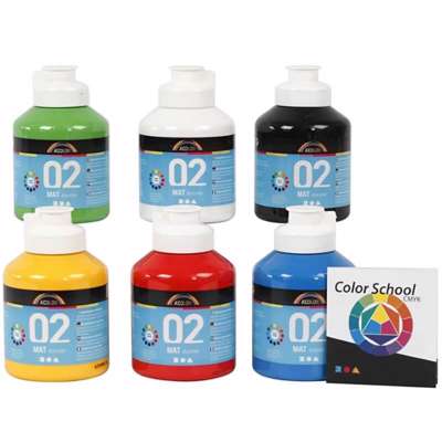 Akrylmaling Creas A-Color farve 02 6x500ml