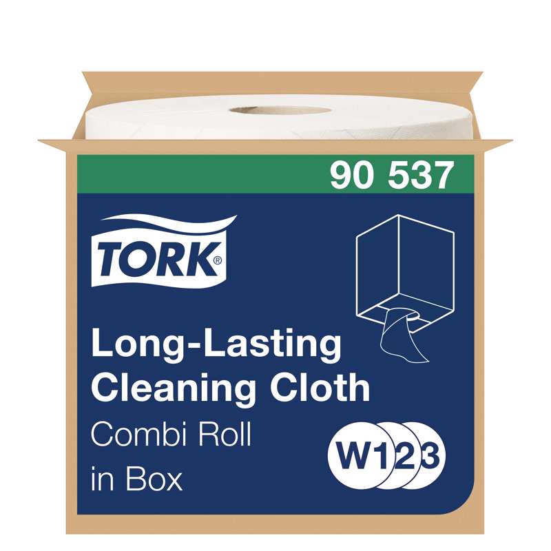 Aftørringsklud Tork W1-3 1-lags 114m hvid, 90537