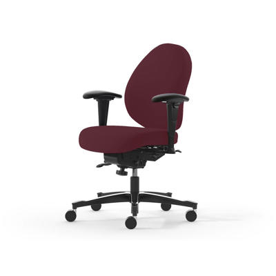 Kontorstol Malm R4 Medium Dux sæde blank kryds, rød fame