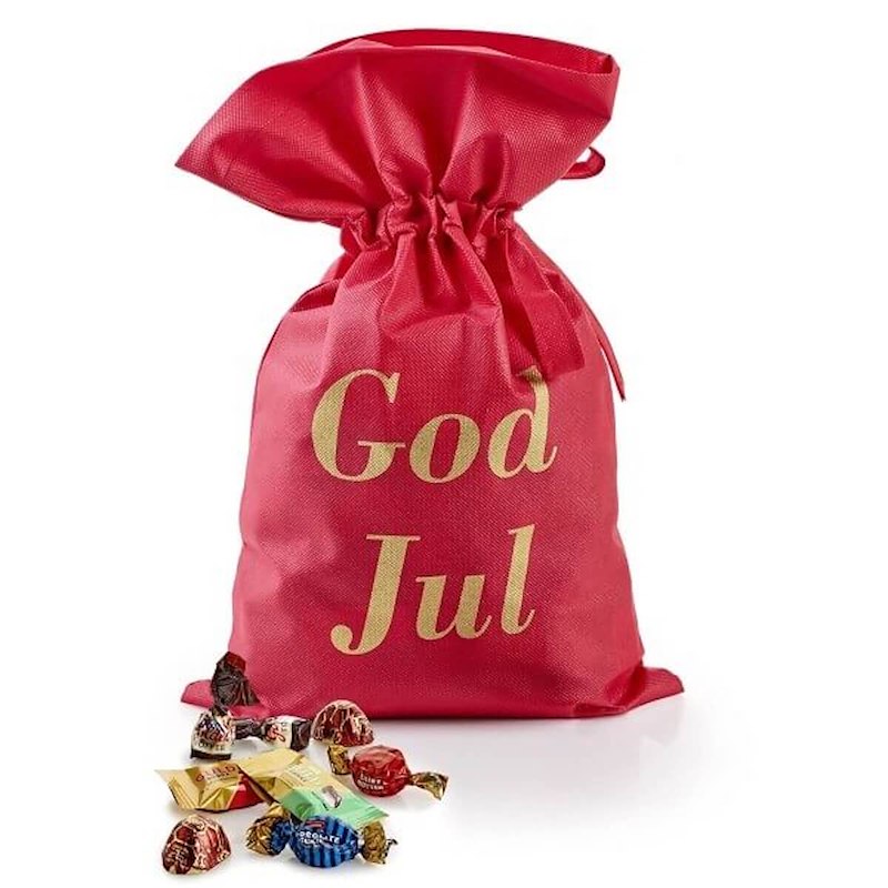 Julegave 2026 Rød Stofpose, God jul Toms Festival Mix