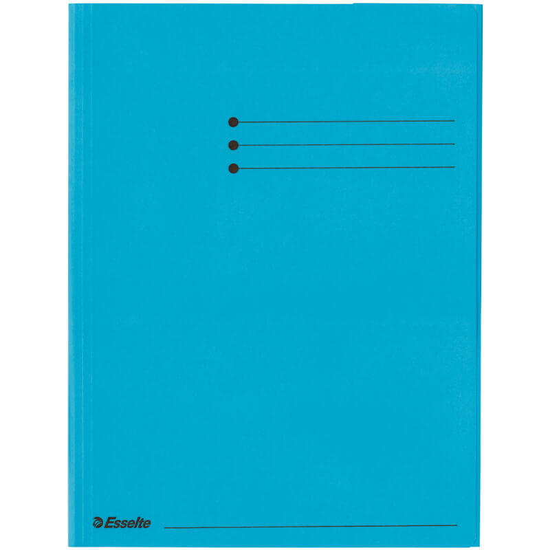 Mappe A4 dokument karton m/3 klapper esselte blå