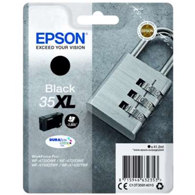 Farvepatron Epson T3591, 35XL, sort
