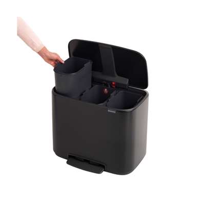 Pedalspand Brabantia Bo 3x11 liter matt sort