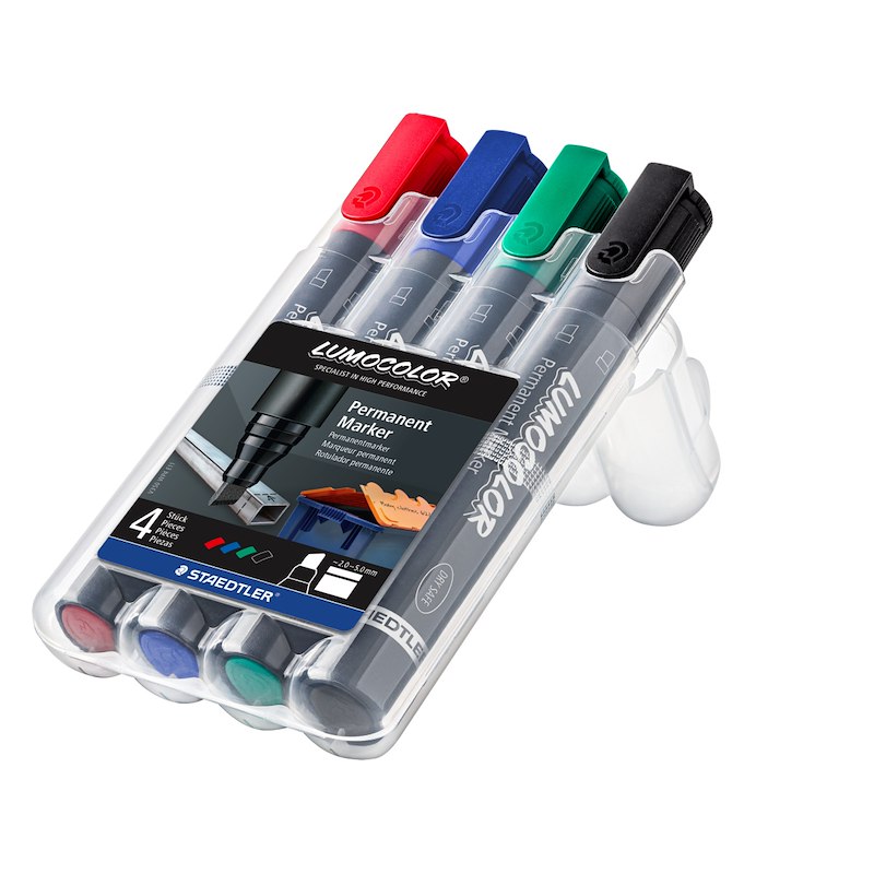 Marker Staedtler Lumocolor 350 skrå 2-5mm perm 4 ass