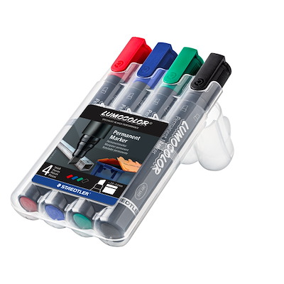 Marker Staedtler Lumocolor 350 skrå 2-5mm perm 4 ass
