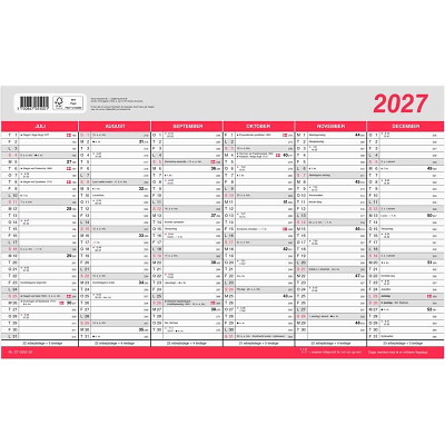 Kontorkalender 2027 Mayland Stor m/flagdage