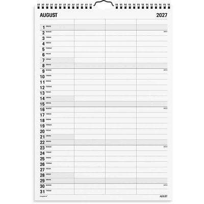 Familiekalender Black and white 2027 Mayland 3 kol.