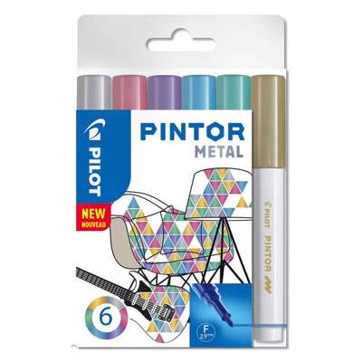 Marker Pilot Pintor Metal Mix ass. fine 6stk/pk.
