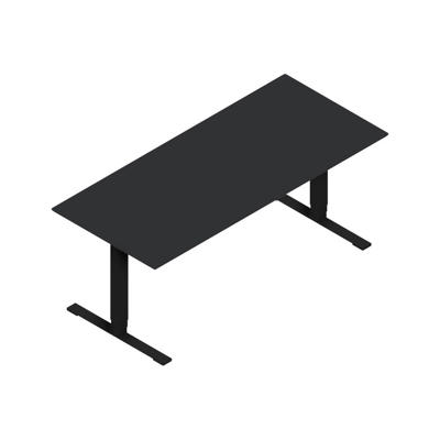 Hæve-sænkebord Dencon 03502 1800x800 sort stel antr. lam pl