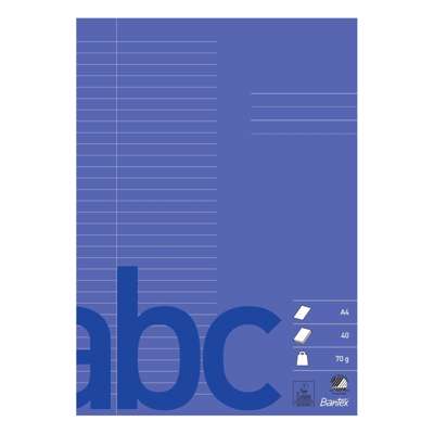 Skolehæfte Bantex A4 lin 32 linjer 40bl 70g mørk lilla