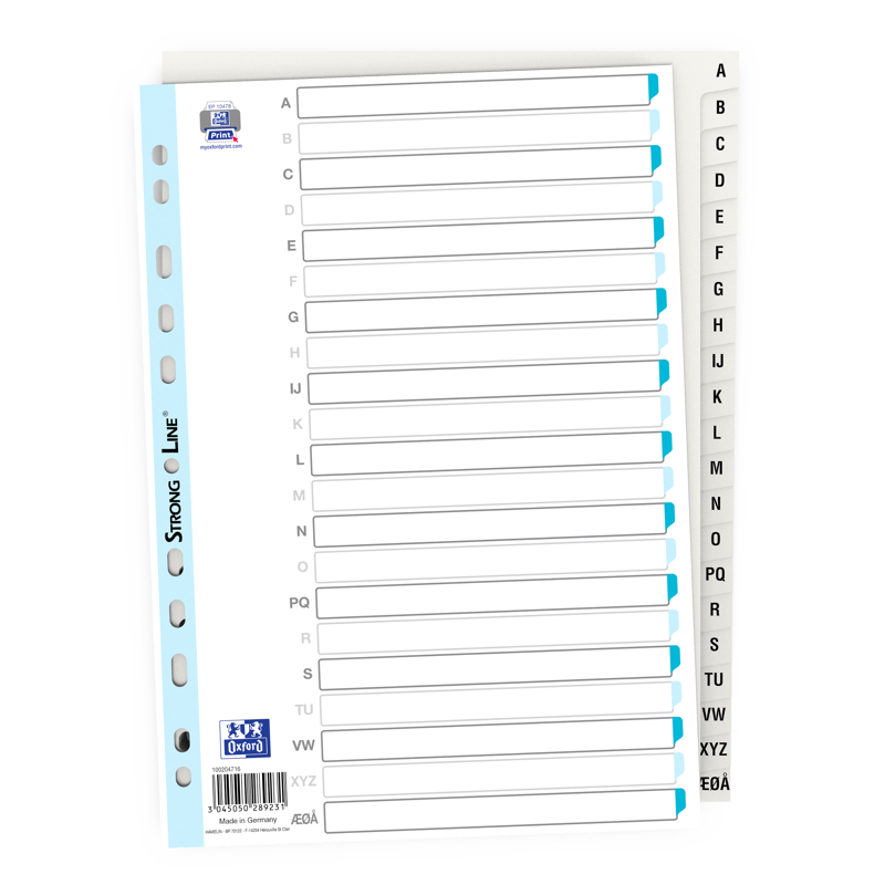 Register A4 Elba A-Å i plast - m/forblad hvid