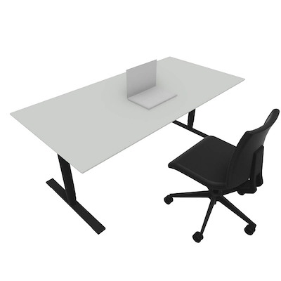 Hæve/sænke bord Dencon 0595/12214 1800x900 sort/grå lam