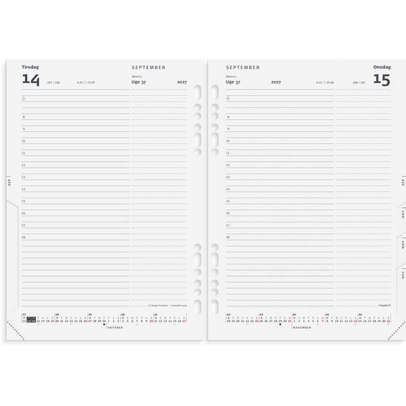System A5 dagkalender 2027 Mayland REFILL