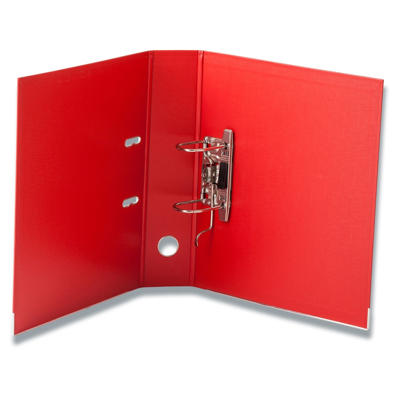 Brevordner Q-Line rød A4 metalskinne 75mm ryg