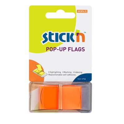 Indexfaner Stick'N Pop Up orange 45x25mm 50stk/pk