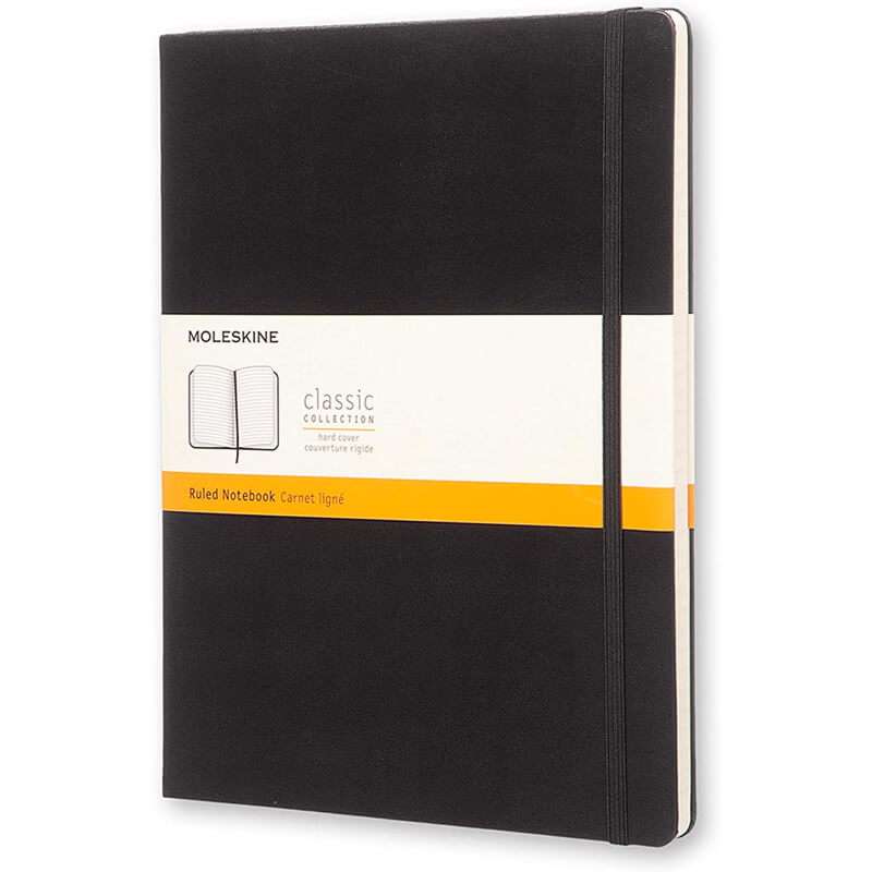 Notesbog Moleskine Classic hard lin. XL 19x25cm sort