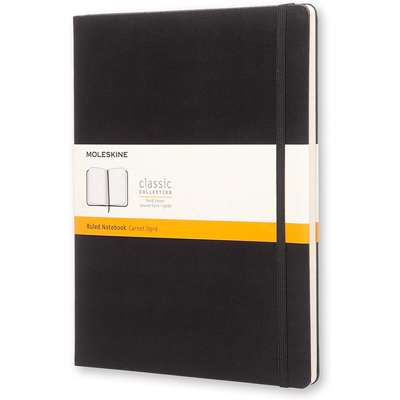Notesbog Moleskine Classic hard lin. XL 19x25cm sort