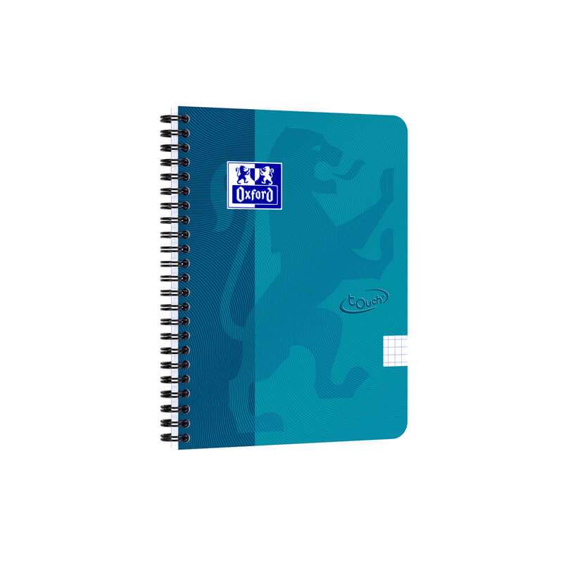 Notesbog Oxford Touch A5+ kvadreret 70ark 90g turkis