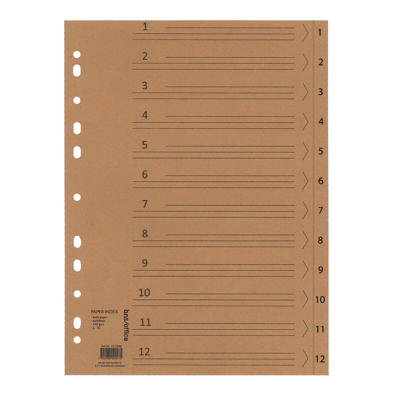 Register kraftpapir A4 1-12 100% genbrug 150g