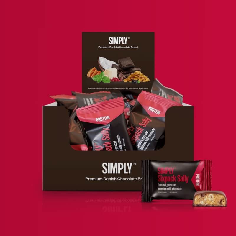 Chokolade protein Bites Simply Chocolate Sixpack Sally 75stk