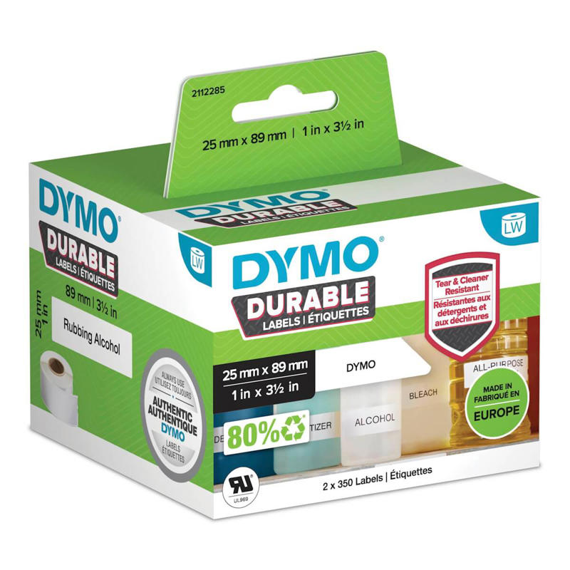 Etiket Dymo ekstra stærk 25x89mm 2x350stk