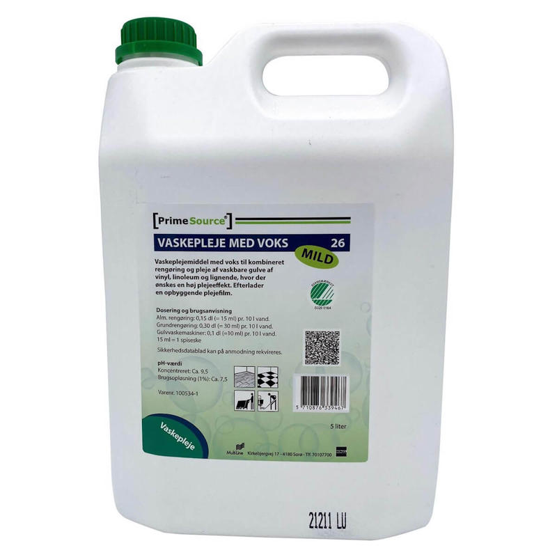 Gulvpleje sæbe PrimeSource Mild 26 m/voks u/farv-parf. 5l