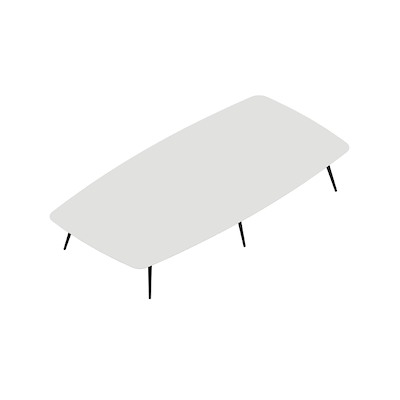 Konferencebord Dencon XL 1906 480x240 HPL hvid/sort