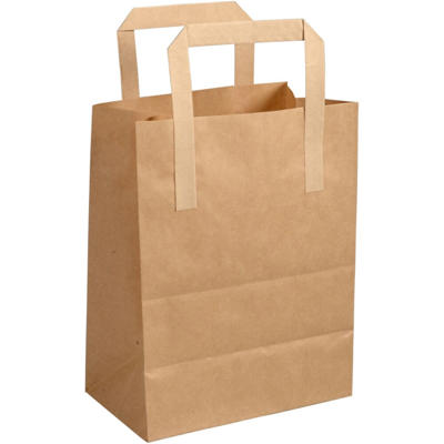 Papirsposer DSB m/hank 18x10x22cm 6l 70g 500stk brun