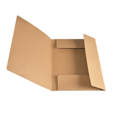 Kartonmapper C4 m/3 klapper & elastik brun 400g