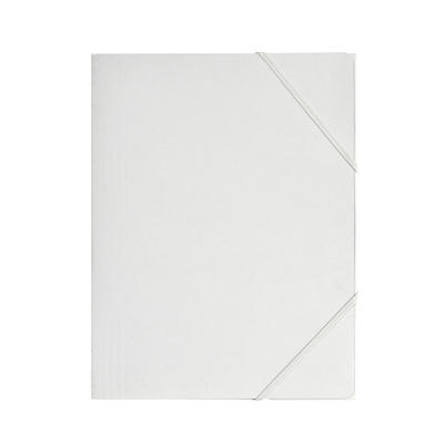 Mappe Q-Line A4 m/elastik karton m/3 klapper hvid