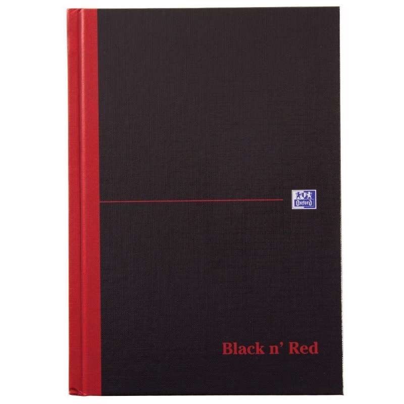 Notesbog Oxford Black n´Red A4 lin indbundet 96 blade