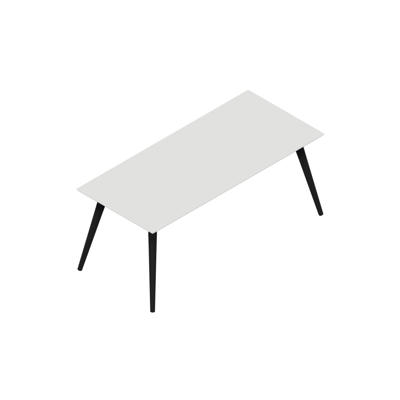 Konferencebord Dencon XL 1926 180x80 HPL hvid/sort