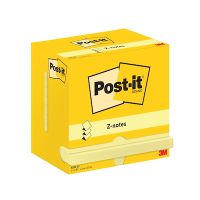 Post-it notes R350 gul  Z-notes 76x127mm 12blk/pk.