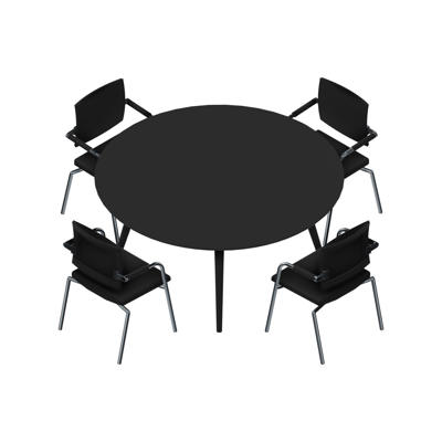 Konferencebord Dencon XL 1922 Ø160 HPL sort/sort