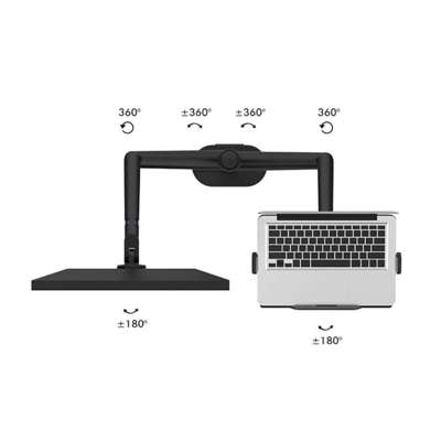 Monitorarm Noah justerbar dual 360gr, sort